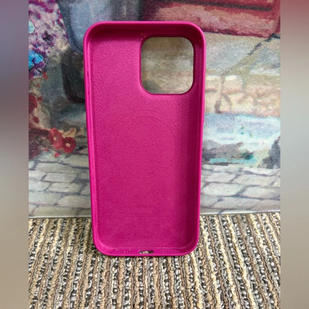 Authentic Apple Fuchsia Silicone IPhone Case for 16 Pro Max